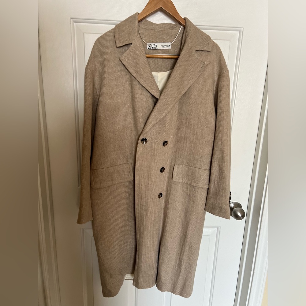 New Linen Zara Women’s Tan Coat Blazer